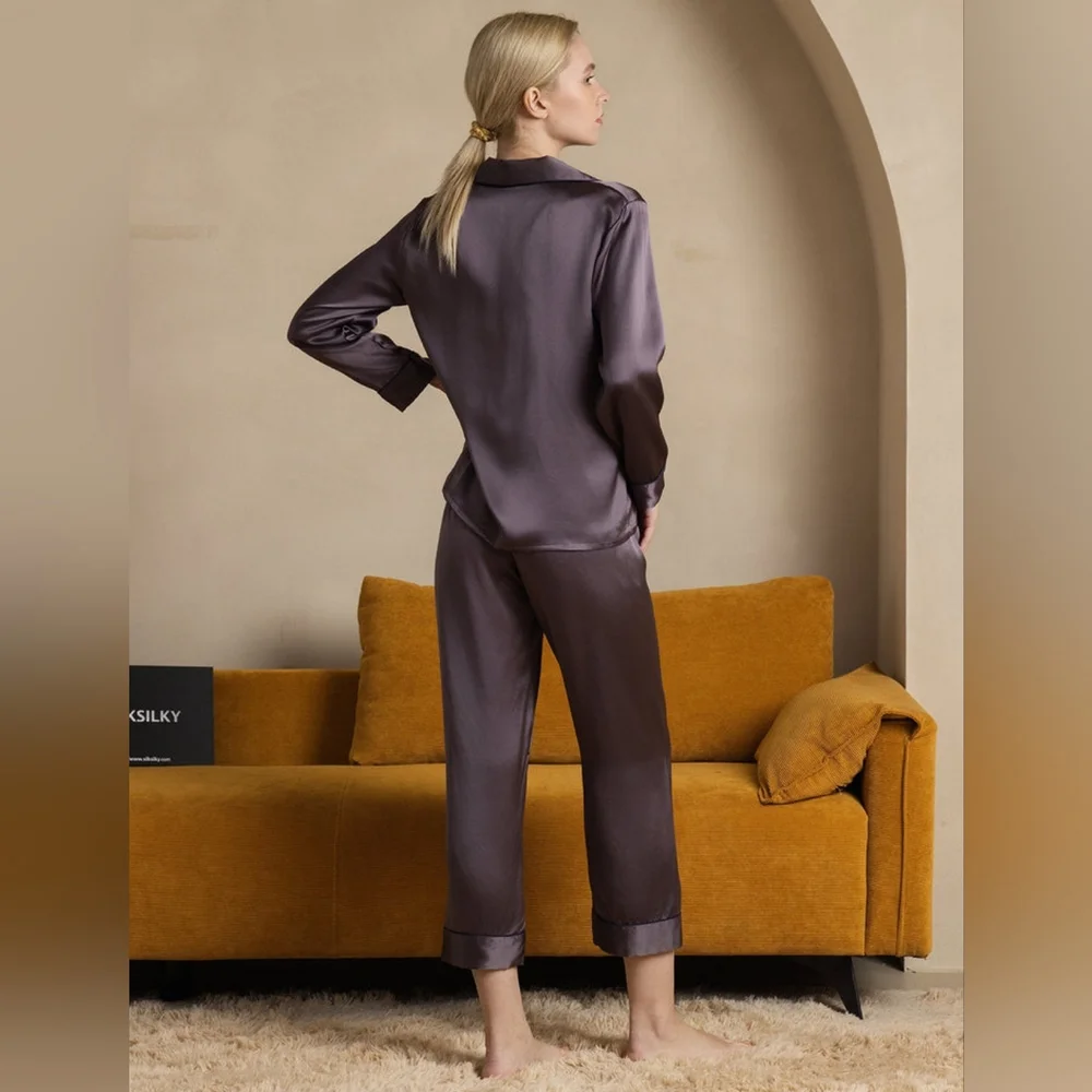 SilkSilky 100% Silk Pajama Set Size L - Picture 6 of 12